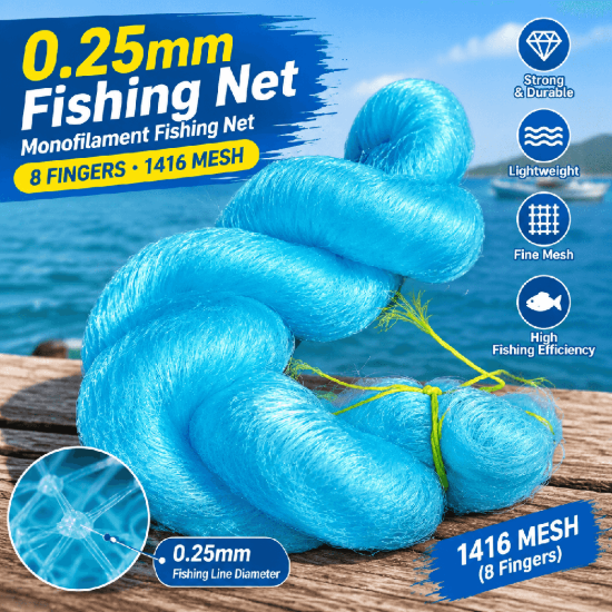 Picture of 0.25mm Ice White/Yellow/Green/Blue Polyethylene Fishing Netting Mesh – Imported Soft Fishing Net Material, Multiple Mesh Sizes, 1.5m / 2m Height