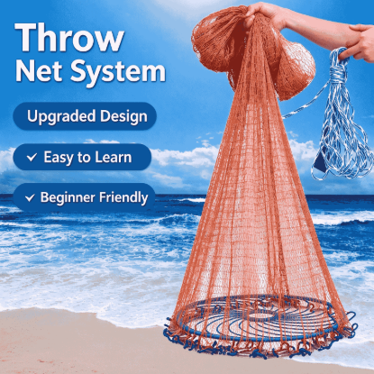 Picture of Premium Flying Disc Cast Net | Easy Throw Hand Casting Fishing Net with Heavy Sinkers & Treated Nylon