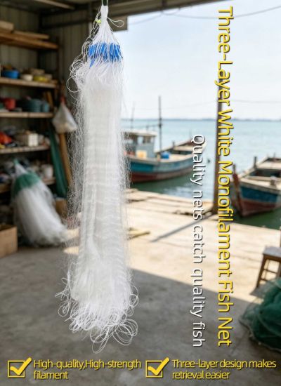 Picture of Extra Long 100M Fishing Net for Pond Lake River & Sea,Tough Polyethylene Three-Layer Net with High Tensile Strength,Outdoor Fishing & Aquaculture Netting